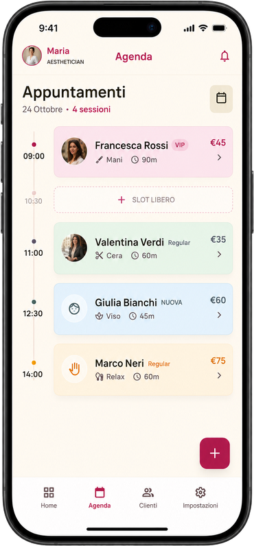 Agenda appuntamenti estetiste.app